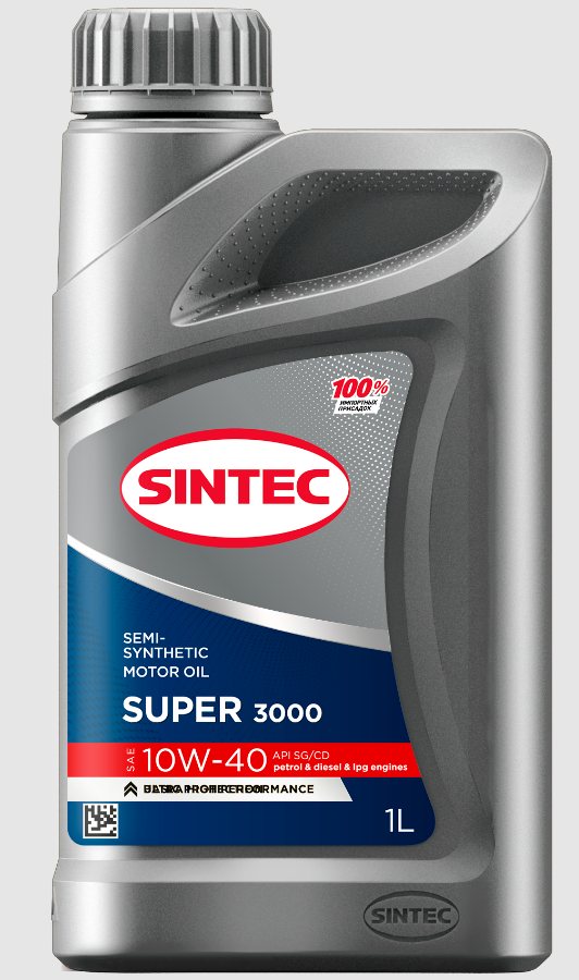 Масло моторное полусинтетическое Sintec Super 3000 10W40 API SG/CD 1л