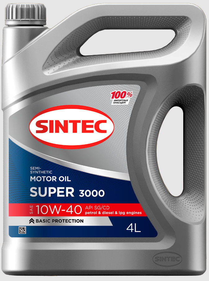 Масло моторное полусинтетическое Sintec Super 3000 10W40 API SG/CD 4л